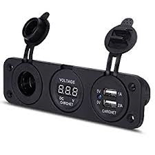USB auxiliary sockets & voltmeter