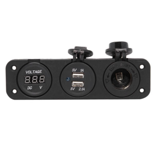 USB auxiliary sockets & voltmeter